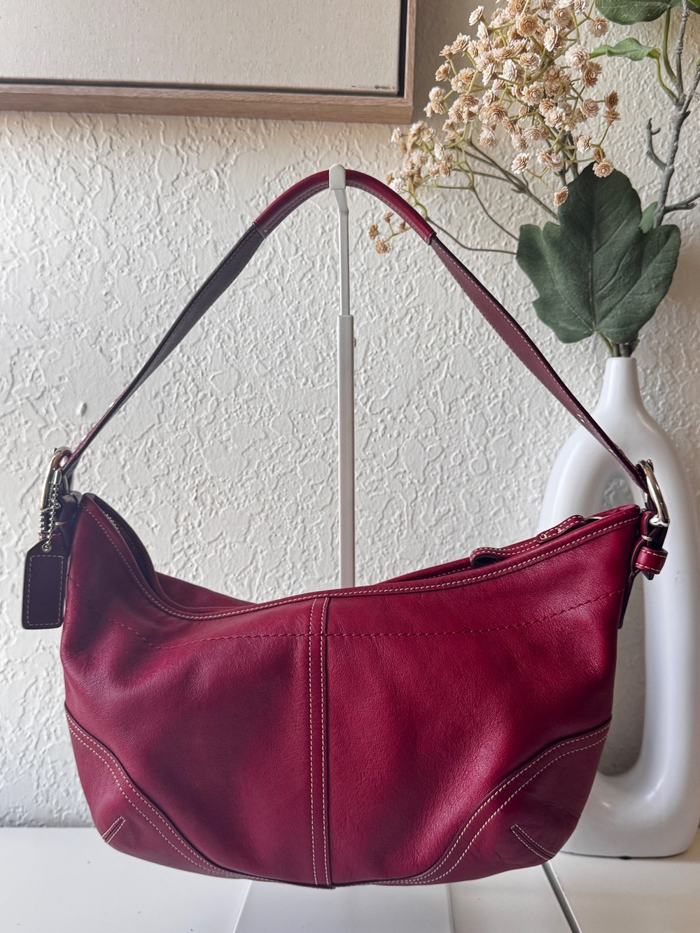 Coach Red Leather Shoulder Bag